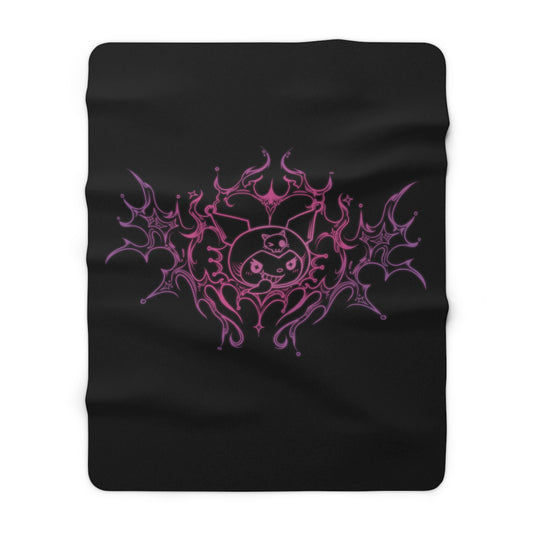 Pink Tribal Skull Mandala Sherpa Blanket | Gothic Flame Design
