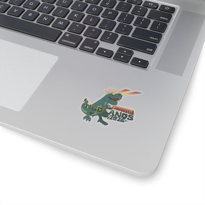 MudLands 2026 Survivor Sticker | Retro Dubstep Dinosaur T-Rex EDM Raver Headbanger Rave Kiss-Cut Sticker