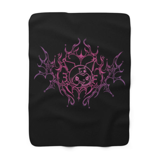 Pink Tribal Skull Mandala Sherpa Blanket | Gothic Flame Design
