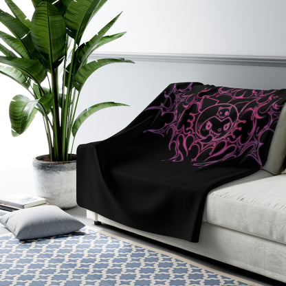 Pink Tribal Skull Mandala Sherpa Blanket | Gothic Flame Design