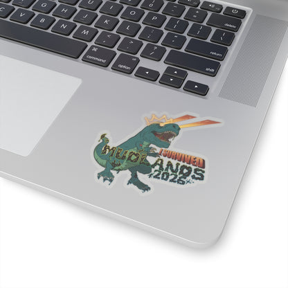 MudLands 2026 Survivor Sticker | Retro Dubstep Dinosaur T-Rex EDM Raver Headbanger Rave Kiss-Cut Sticker
