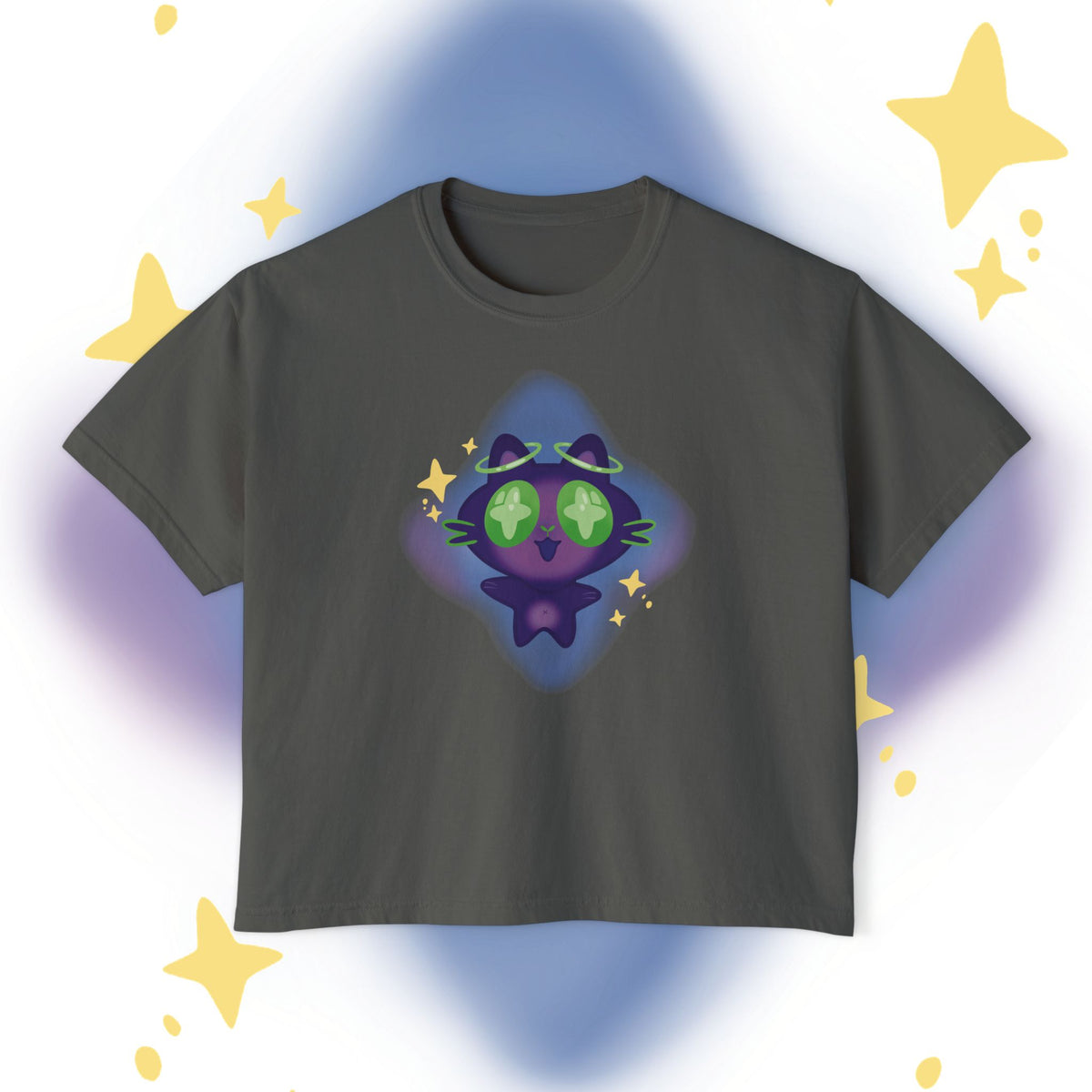 XiNi the Cosmic Cat Boxy Tee | Magical Cat Graphic Tee